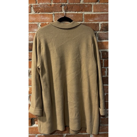 Talbots‎ Sweater Blazer L – Tan Wool Blend Jacket w/ Notch Collar – Cozy Chic - Picture 4 of 4